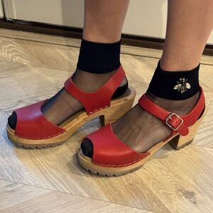 MIA Red Leather Women's Sandals